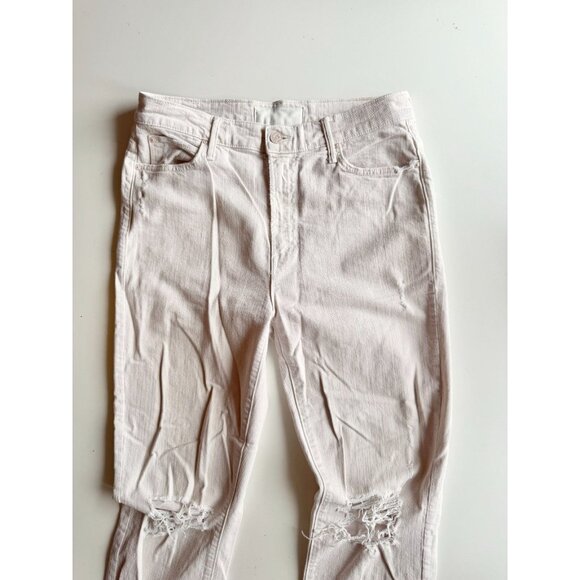 MOTHER The High Waisted Rascal Ankle Soft Pink Slim Straight Leg Jeans, Size 30 - Picture 6 of 15